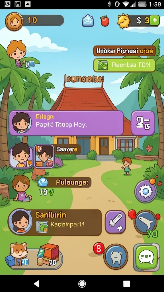 Gambar mendetail karakter utama dalam aksi.