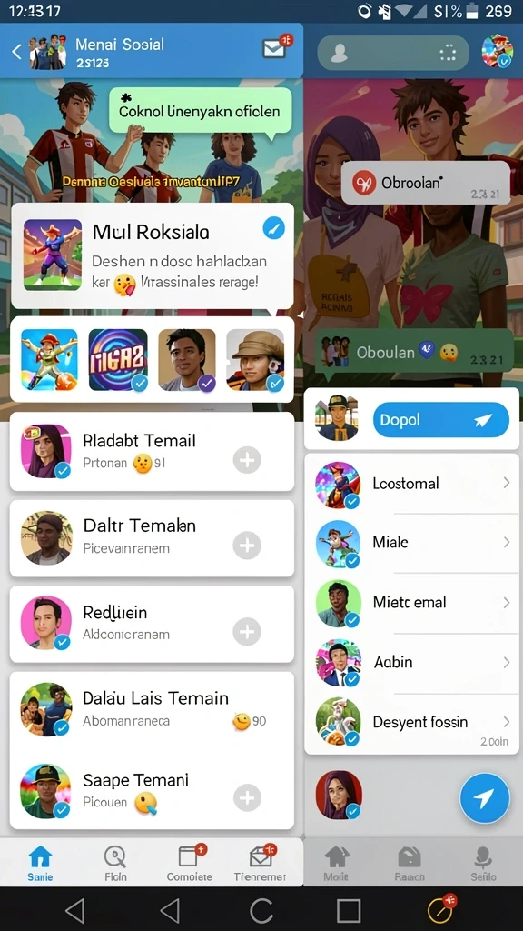 Screenshot: Menunjukkan fitur multiplayer dengan teman-teman.