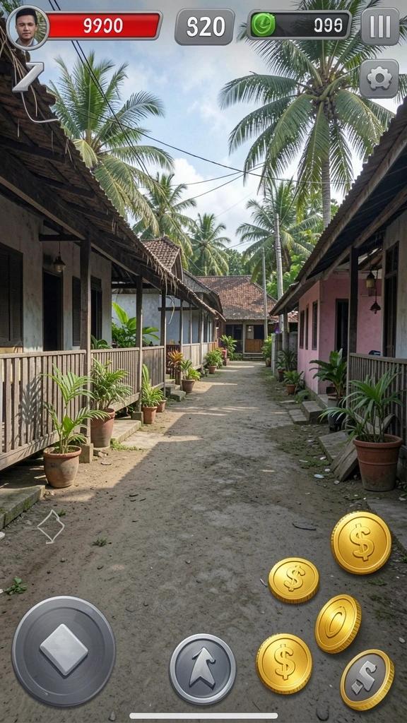 Tangkapan layar memperlihatkan petualangan karakter di dunia yang luas.