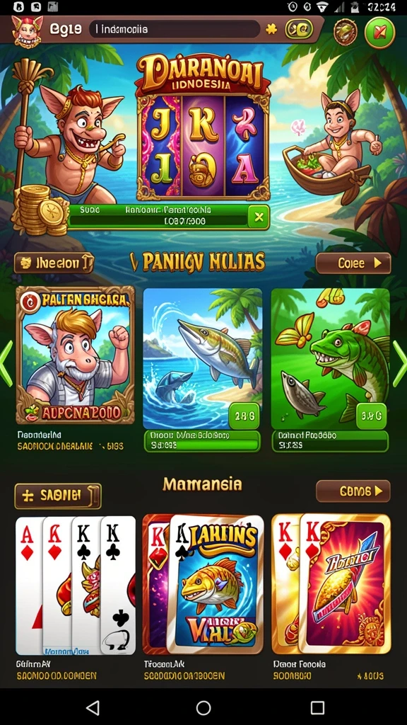 Tampilan awal game yang menarik dan mudah dipahami.