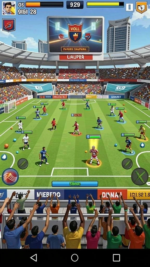 Desain level yang penuh warna dan kreatif.