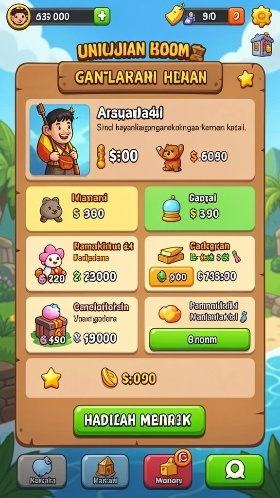 Tema permainan yang beragam dan menarik.