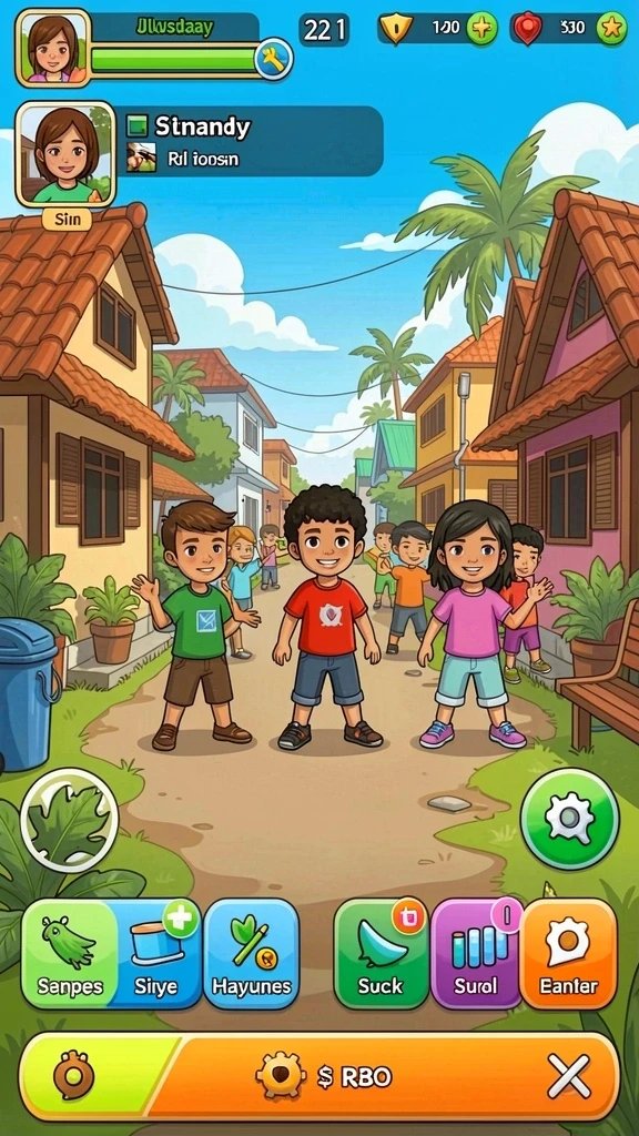 Screenshot menunjukkan karakter unik dalam game.