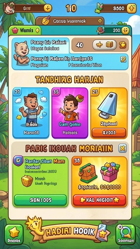 Fitur chat yang memungkinkan interaksi antar pemain.